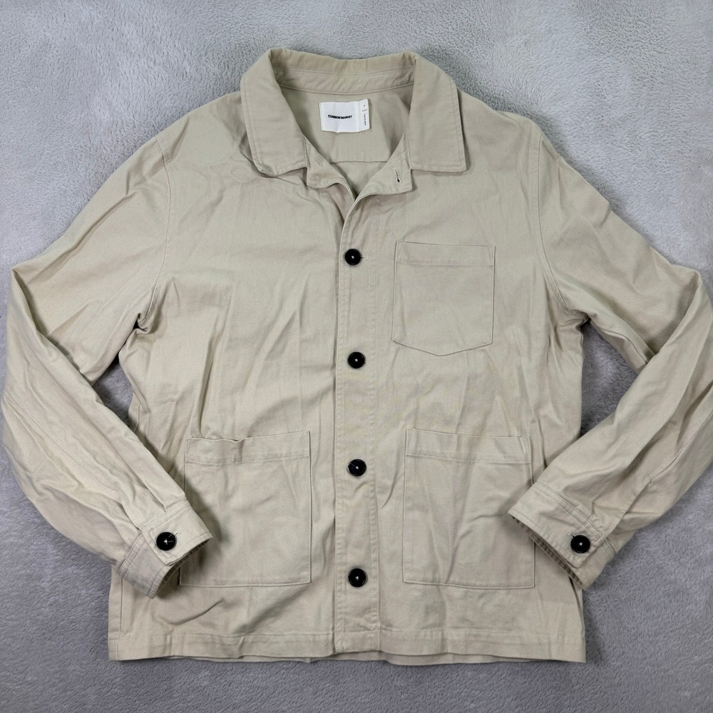 Common Market Men's XL Beige Cotton Button Up Shirt Chore Jacket Workwear Casual